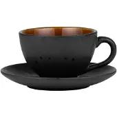 Bitz Gastro black / amber Tasse 0,22 L mit Untertasse 2-tlg. Gastro black / amber 821341