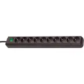 Brennenstuhl Eco-Line Steckdosenleiste mit Schalter 10-fach schwarz 3m H05VV-F 3G1,5, 1159300010
