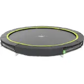 Exit Silhouette Sporttrampolin ø244cm, Bodentrampolin, Rund, für Kinder, Schwarz