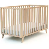 AT4 - Babybett Holz 60x120 KASA Lackierte Buche | 125,5 x 64 x 81,5 cm |Kinderbett | Gitterbett mit Lattenrost 3 Stufen Höhenverstellbar |Bett umbaubar zum Juniorbett