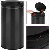 vidaXL Automatischer Sensor-Mülleimer 70 L Kohlenstoffstahl Schwarz