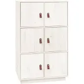 vidaXL Highboard Weiß 67x40x108,5 cm Massivholz Kiefer