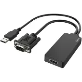 Hama 00200342, 0,15 m, USB Type-A + VGA (D-Sub), HDMI, Stecker, Buchse, Gerade