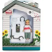 Lundby Puppenhaus Spielfigur Kind mit Kickbike - buntes Spielzeug