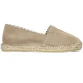 Manfield Beigefarbene Veloursleder-Espadrilles | Größe 38