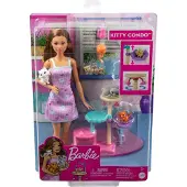 Barbie -Puppe und Kätzchen Kratzbaum Spielset mit Zubehör. Spielzeug für Kinder ab 3 Jahren