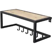 Loft42 | Garderobe Woody 6 Haken Schwarz Metall 70x22x30 cm | NADUVI