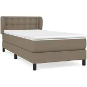 vidaXL Boxspringbett mit Matratze Taupe 100x200 cm Stoff