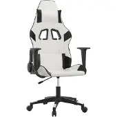 vidaXL Gaming-Stuhl mit Massagefunktion Weiß und Schwarz Kunstleder