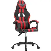vidaXL Gaming-Stuhl Drehbar Schwarz und Rot Kunstleder