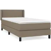 vidaXL Boxspringbett mit Matratze Taupe 90x200 cm Stoff
