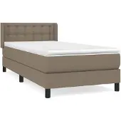 vidaXL Boxspringbett mit Matratze Taupe 100x200 cm Stoff