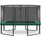 Magic Circle Pro Pro Fiber Rechteckige Trampolin 244 x 366 cm Grün mit sicherheitsnetz