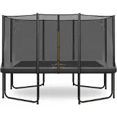Magic Circle Pro Rechteckige trampolin Pro Grau 244 x 366 cm mit sicherheitsnetz