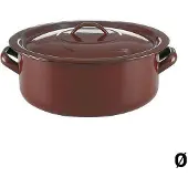 Quid Topf mit Deckel Classic Braun Emaillierter