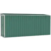 vidaXL Anbauschuppen Grün 118x382x178 cm Verzinkter Stahl