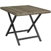 vidaXL Klapptisch Grau 45x35x32 cm Poly Rattan