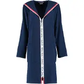 Cawö Bademantel 3101 Uni Reißverschluss Marine Damen-XL