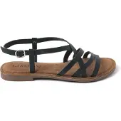 Lazamani Sandalen Damen Schwarz Leder