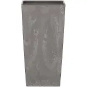 Prosperplast 7.2l Urbi Square Beton Effect Collection 17x17x32.5 Cm Flowerpot Silber