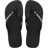 Havaianas Flip Flops Kids Brasil Logo Black Black Kinder-Schuhgröße 33 - 34