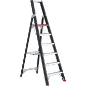 Altrex Stufenstehleiter Professional Topline, einseitig, Aluminium, 6 Stufen, schwarz