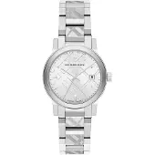 Burberry BU9144 Silber Check gestempelt Zifferblatt Damenuhr