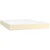 vidaXL Taschenfederkernmatratze Mittel Creme 140x190x20 cm Kunstleder