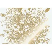 Kek Amsterdam Gold gravierte Blumentapete Wollweiß MW-133 400x280cm