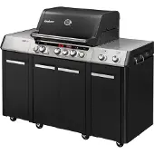 Enders Gasgrill 3 UNIQ PRO 3 IK KITCHEN CRUSTER Brenner schwarz Alu-silber inkl. Deckelthermometer, Fettauffangschale, G