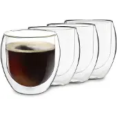 Feelino DUOS Jumbo doppelwandiges Thermoglas 310ml Borosilikatglas handgemacht Transparent