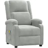 vidaXL Massagesessel Hellgrau Samt