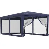 vidaXL Partyzelt mit 6 Mesh-Seitenwänden Blau 3x6 m HDPE