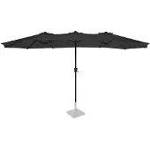Vonroc - Premium Sonnenschirm Iseo - 460x270cm - Doppelter Sonnenschirm - Langlebig - UV-beständiges Tuch - Inkl. Schutzhülle - Anthrazit/Schwarz