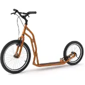 Yedoo S2016 Roller Scooter Tretroller - für Erwachsene und Teenager, bis 150 kg, mit Luftreifen 20/16 und verstellbarem Lenker Orange