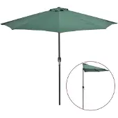 vidaXL Balkon-Sonnenschirm mit Alu-Mast Grün 270x144 cm Halbrund