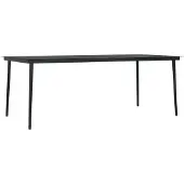 vidaXL Garten-Esstisch Schwarz 200x100x74 cm Stahl und Glas
