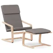 vidaXL Relaxsessel mit Hocker Taupe Stoff