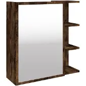 vidaXL Bad-Spiegelschrank Räuchereiche 62,5x20,5x64 cm Holzwerkstoff