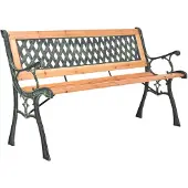 vidaXL Gartenbank 116 cm Gusseisen und Massivholz Tanne