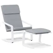 vidaXL Relaxsessel mit Hocker Hellgrau Stoff