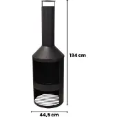 Progarden Outdoor-Ofen mit Schornstein Metall 134 cm