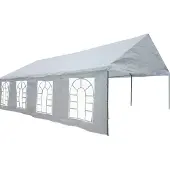 Lykke Partyzelt Premium 3x9m, 180g PE, verzinkter Stahlrahmen, UV-geschützt, wasserabweisend
