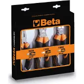 Beta 3-teiliger Zangensatz; 1 Kombizange, 1 Telefonzange mit halbrunden langen Backen und Seitenschneider
