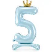 Party Deco Ballon Zahl 5 auf fuss - Blau