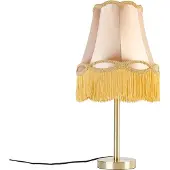QAZQA Klassische Tischlampe Messing mit Granny-Schirm gold 30 cm - Simplo