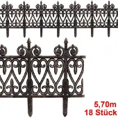 Deuba Rasenkante Kunststoff 5,70m UV-beständig Erdspieß wetterfest Beetumrandung Beeteinfassung Messing Optik Bronze Braun
