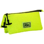 KARACTERMANIA Mesh Triple Pencil Case Yellow Neon