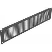 DeLOCK 19 Netzwerkschrank Panel mit Lüftungsschlitzen vertikal 2 HE schwarz, Belüftet Blindplatte, Metall, Schwarz, 1 Stück(e)