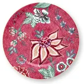 Pip studio Frühstücksteller Flower Festival Dark Pink 17 cm (6er-Set)